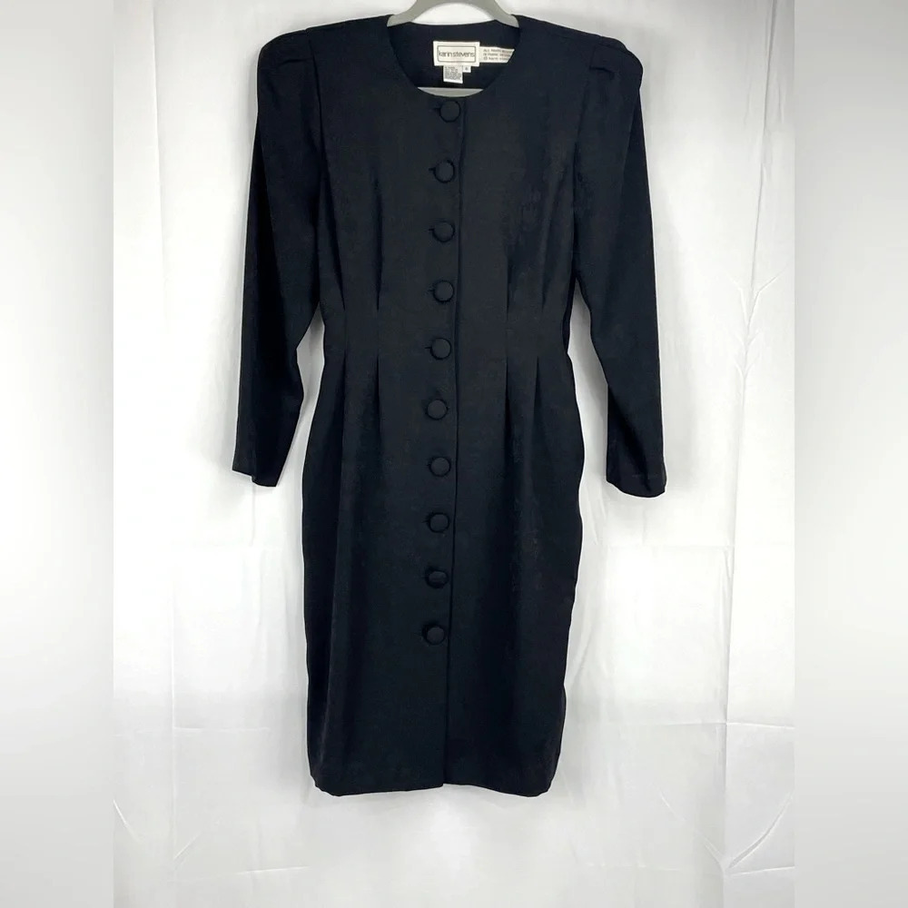 Karin Stevens 60s Vintage Crepe Midi Pleated Dress Size 6